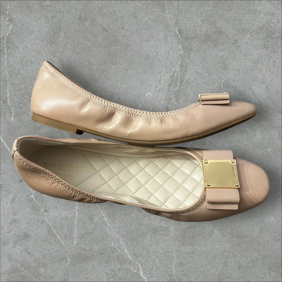 Cole Haan Women’s Tali Bow Ballet Flat / Tan 9B - Picture 7 of 9